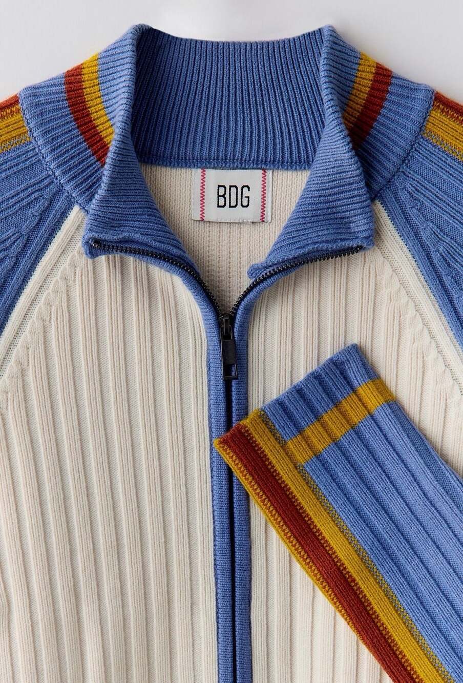 UO Stripe Ribbed Full Zip Sweater Size Small NWT - Picture 5 of 5